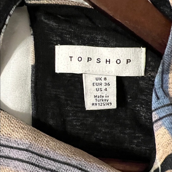 Topshop Plaid Long Sleeve High Waisted Midi Dress Size 4 Vintage-Inspired Print - Picture 3 of 8